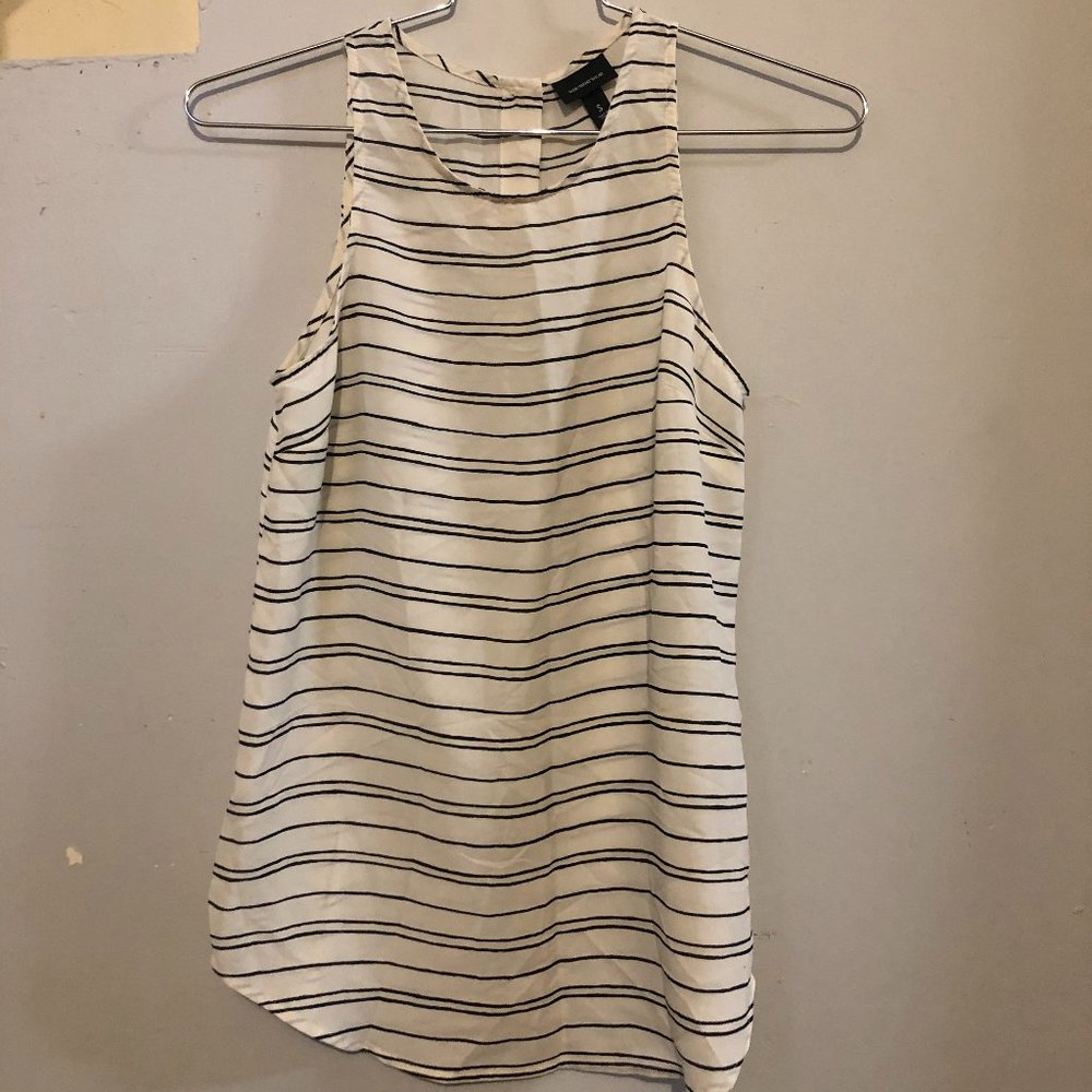 Who What Wear, tank top with white and black stripes, womens size Small